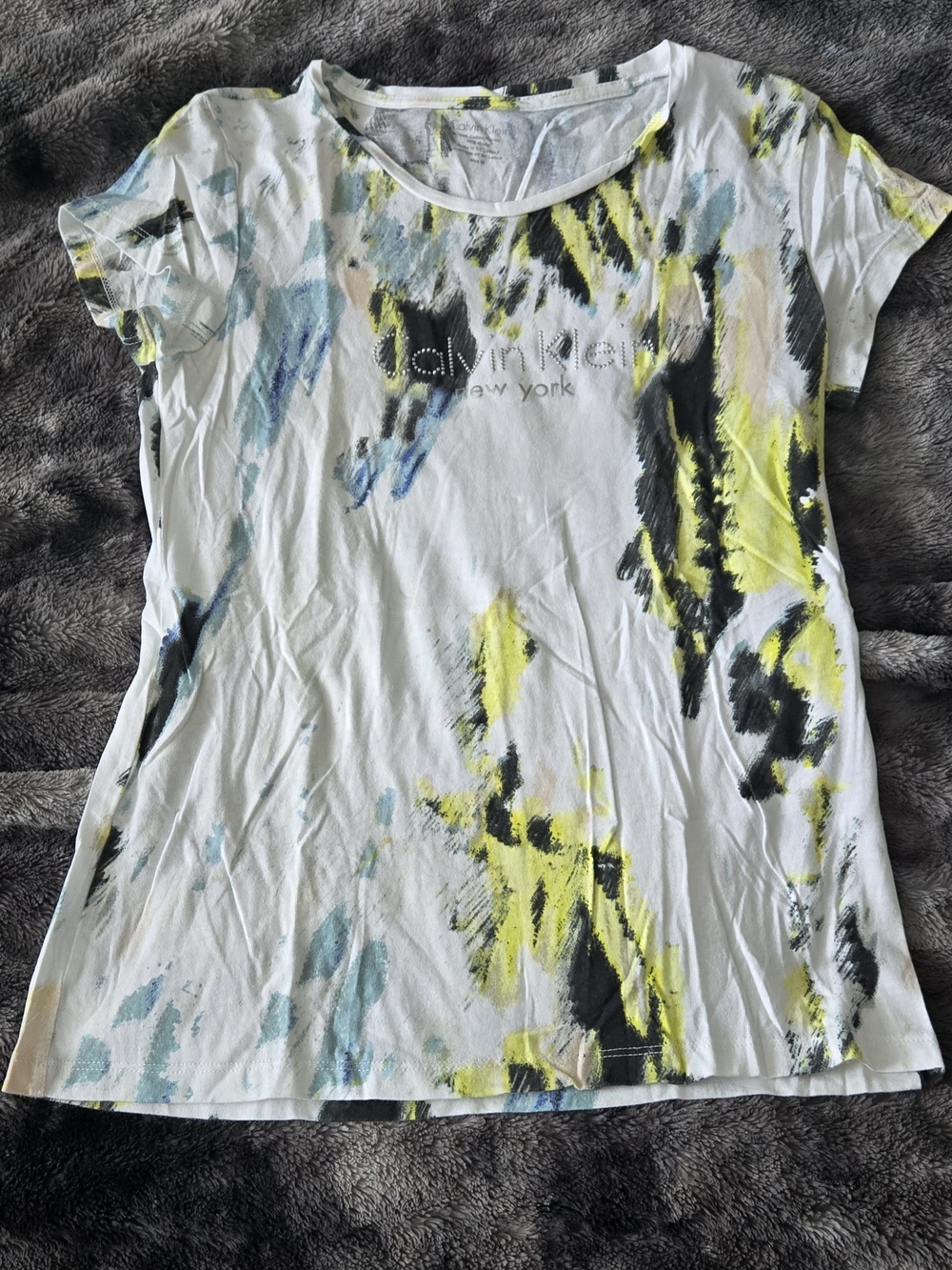 Calvin Klein White Tee with Abstract Print